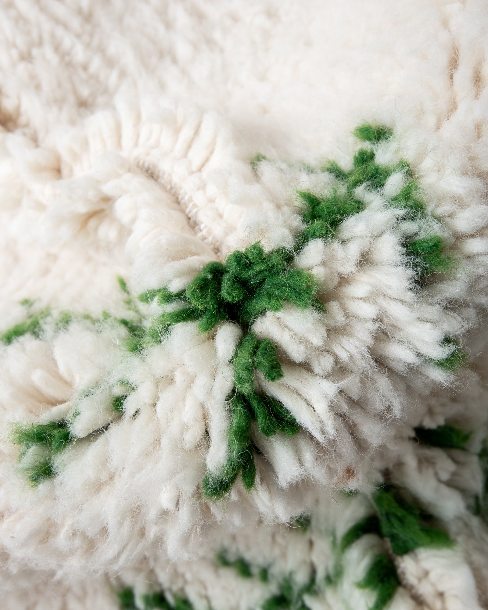 Modern, designer, handcrafted Berber rug from Morocco. Beniourain carpet with beautiful colours and patterns and fluffy wool texture.